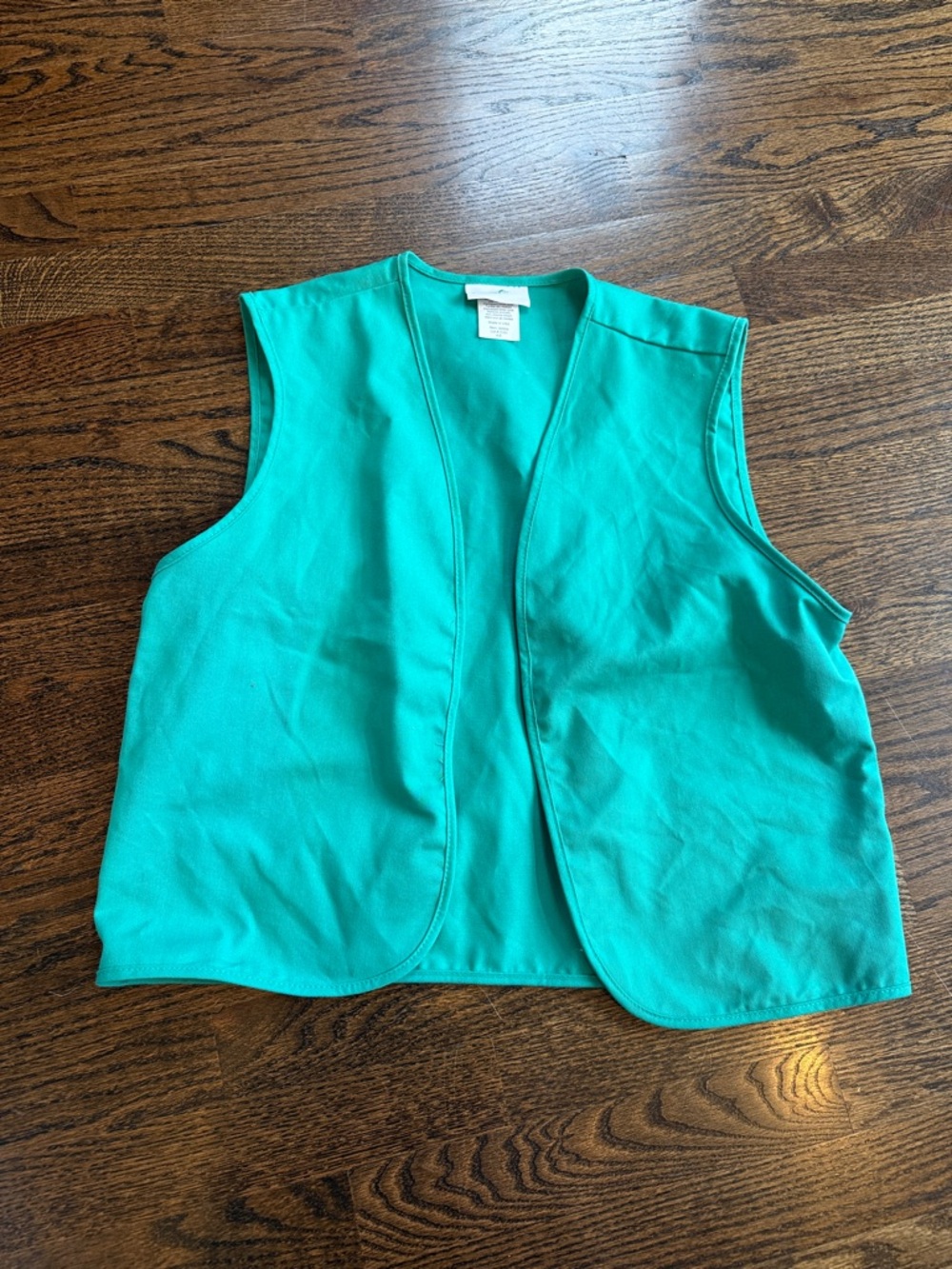 Girls scout onesie Sleeveless Open-Front Teal Vest